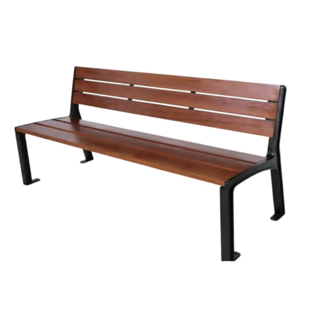 Classic Slat Bench with Backrest Wood