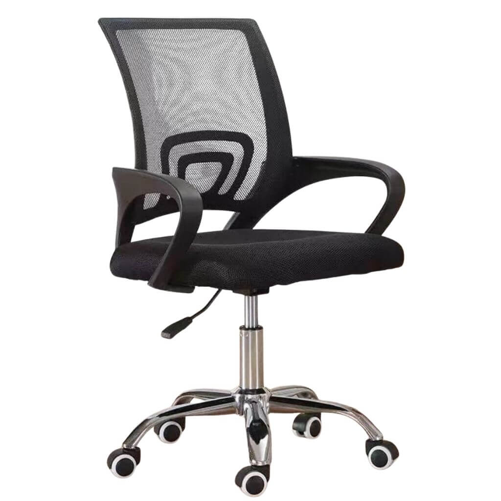 Black Mesh Office Chair with Chrome Base