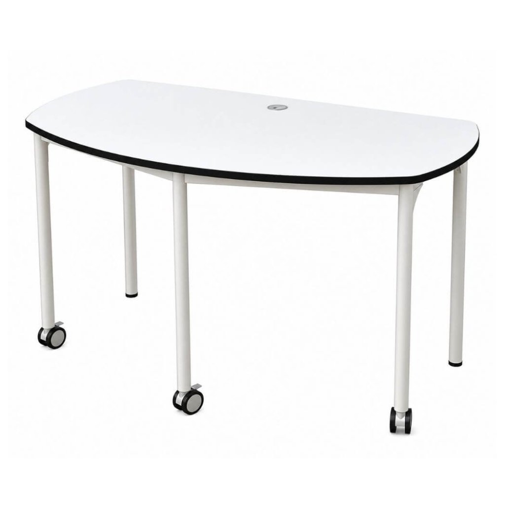 Mobile Half-Round Classroom Table with Casters