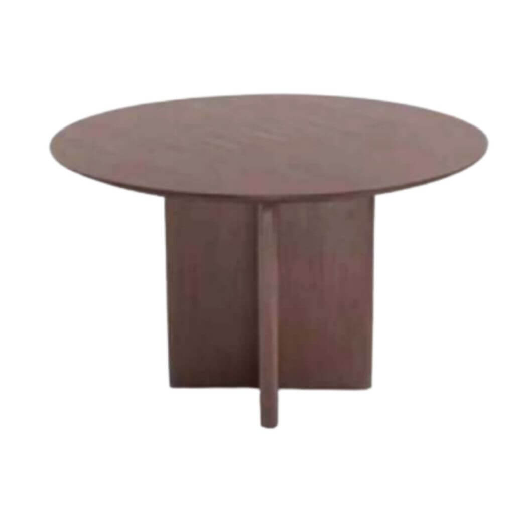 Dark Wood Round Meeting Table