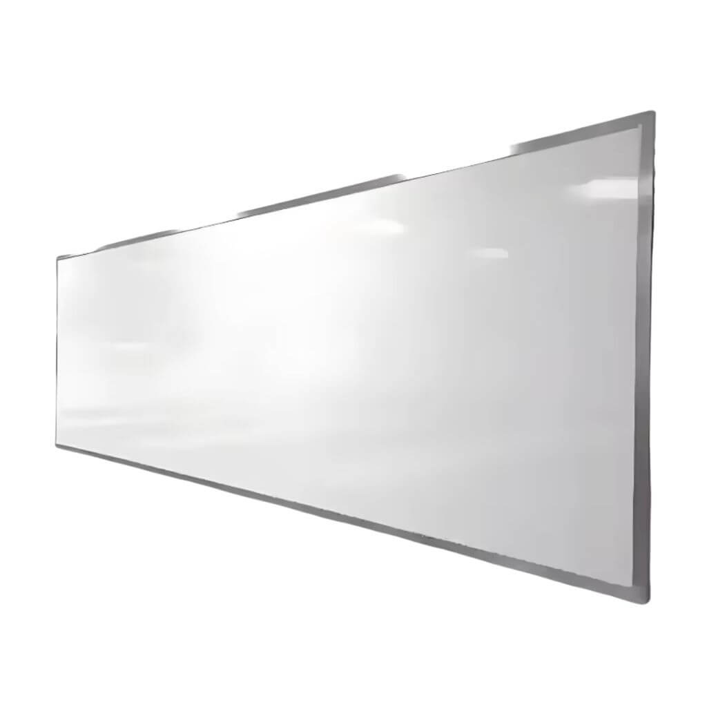 Wide Wall Mounted Glass Marker Board with Silver Frame