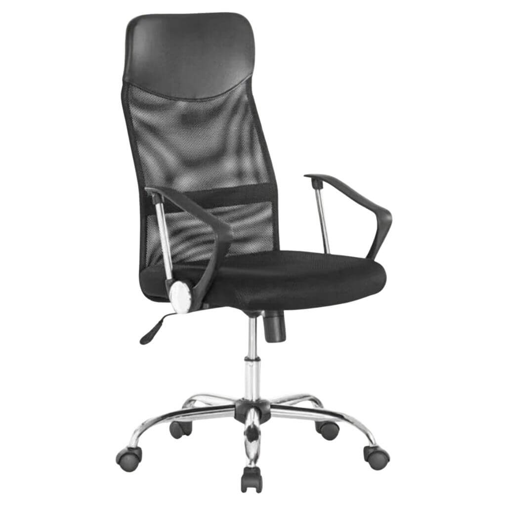 Black Office Chair with Chrome Base