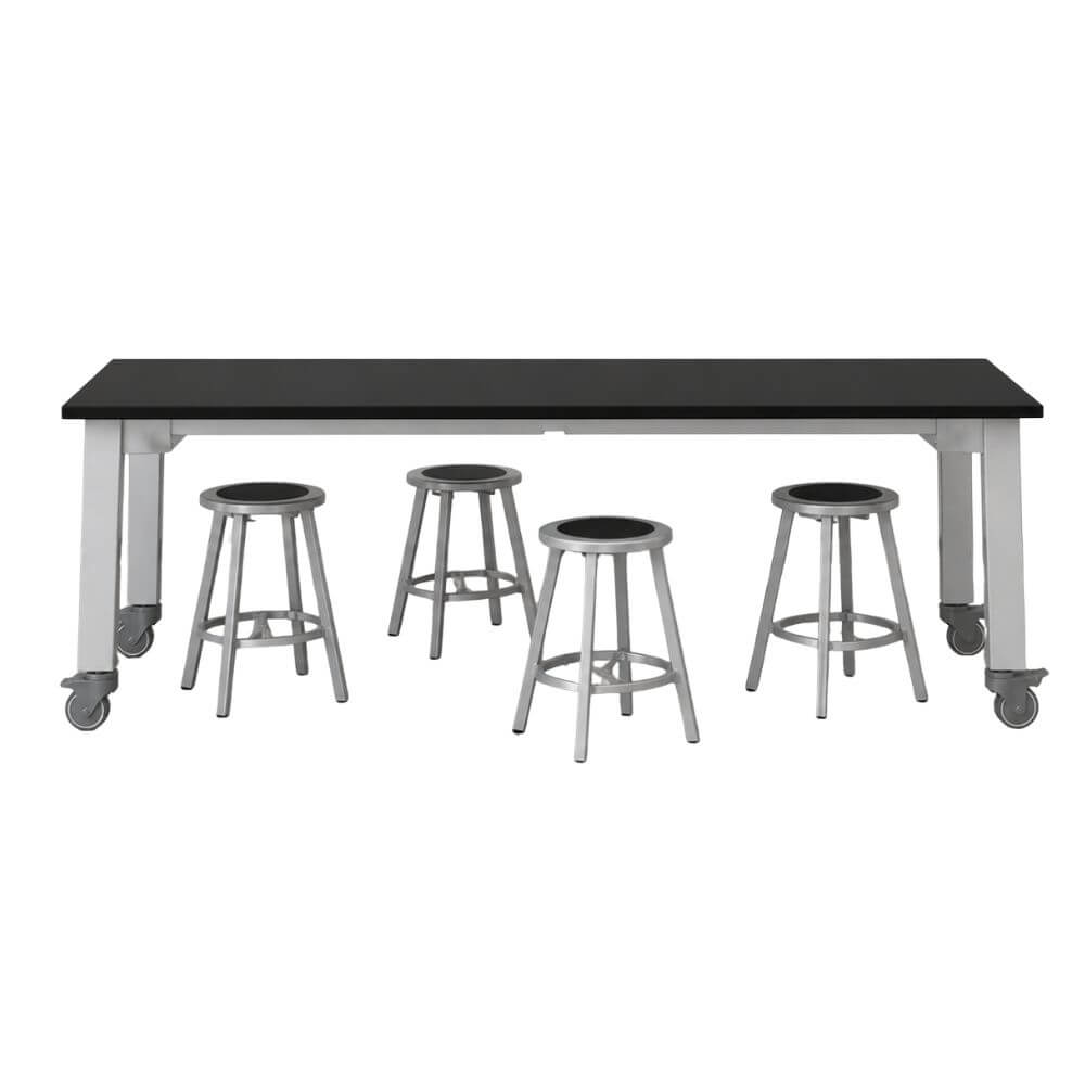 Mobile Workbench with Seating Stools