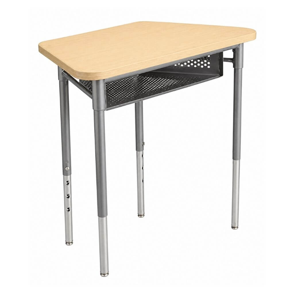 Adjustable Student Desk with Front Book Basket