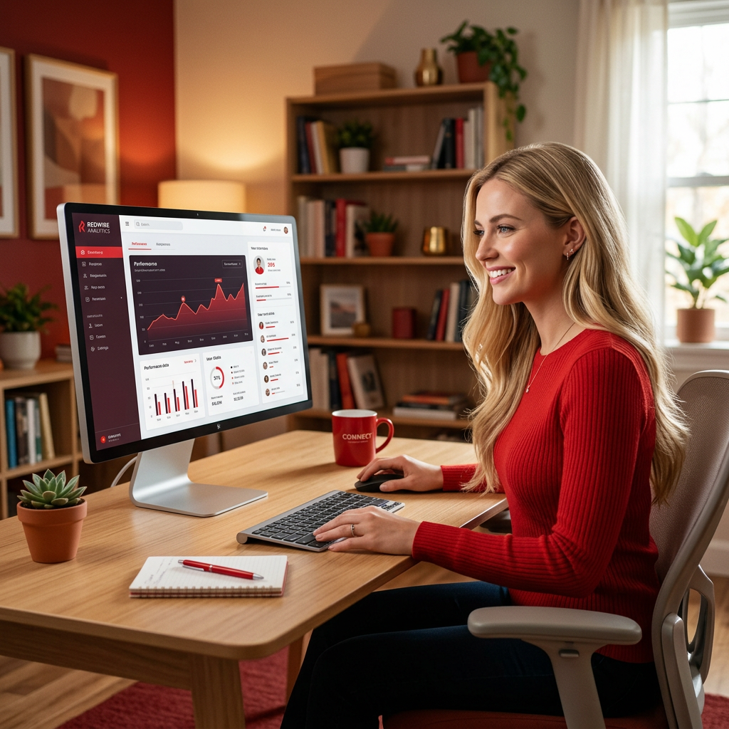 Person using app on computer