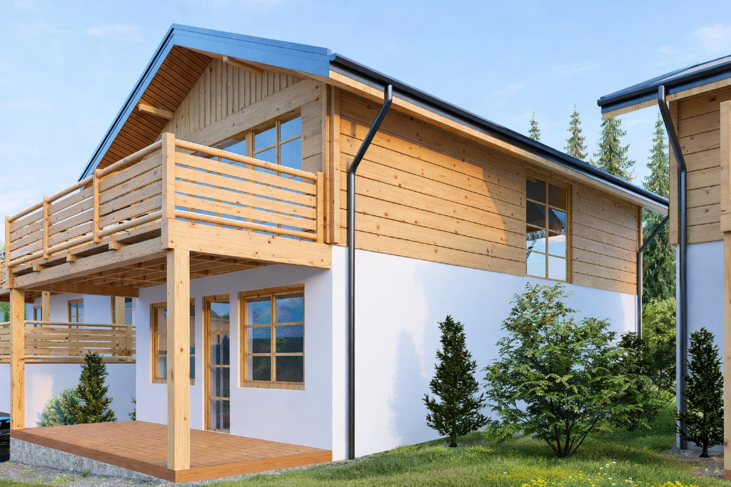 Chalet mit Terrasse und Balkon