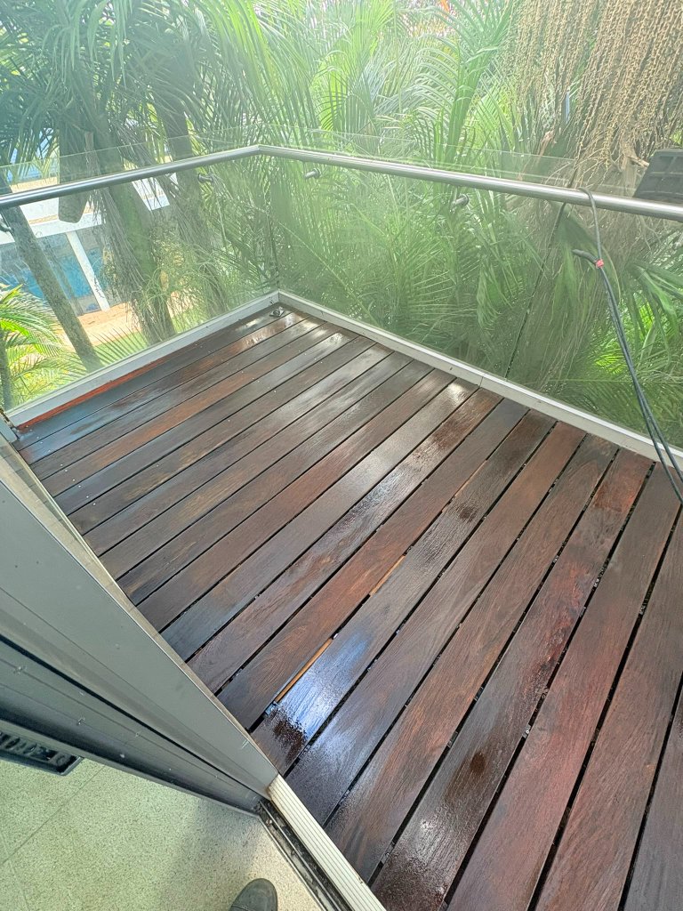 Merbau deck restoration complete Earlwood Sydney - before and after transformation