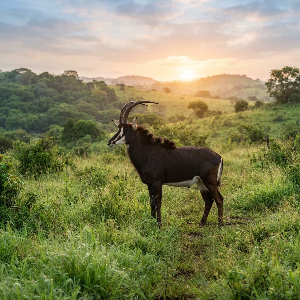 Sable Antelope in the Shimba Hills National Reserve.