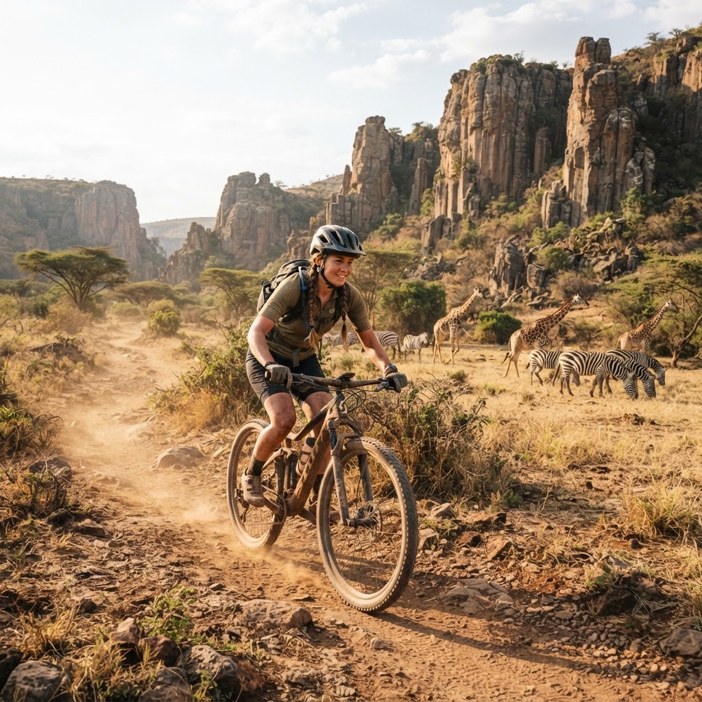 Biking safari in Hell's Gate National Park, Nakuru County