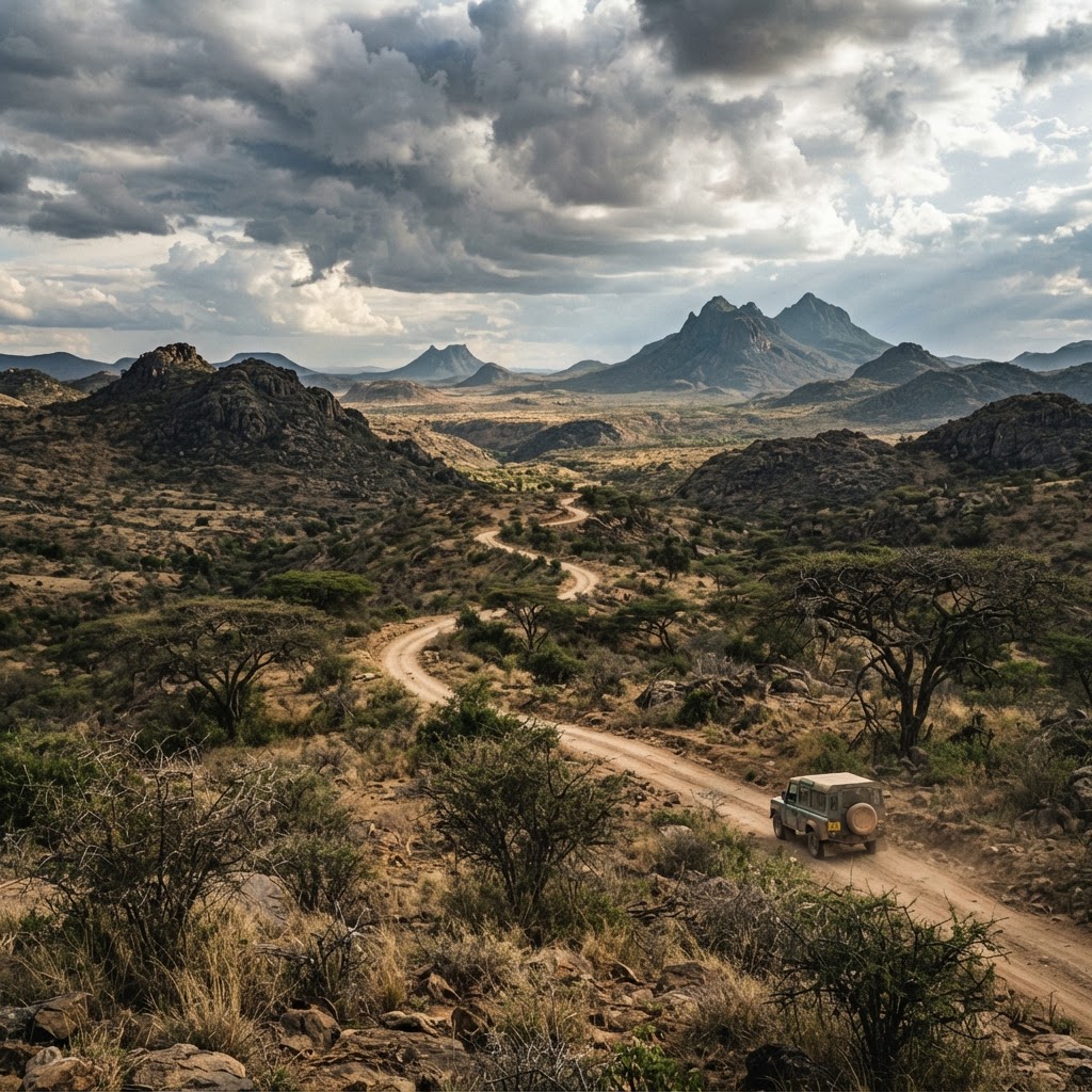 Rugged landscape of the Samburu high-altitude desert