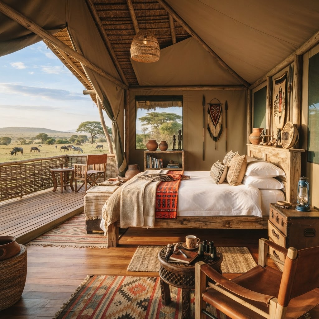 Tented camp accommodation near Lake Jipe