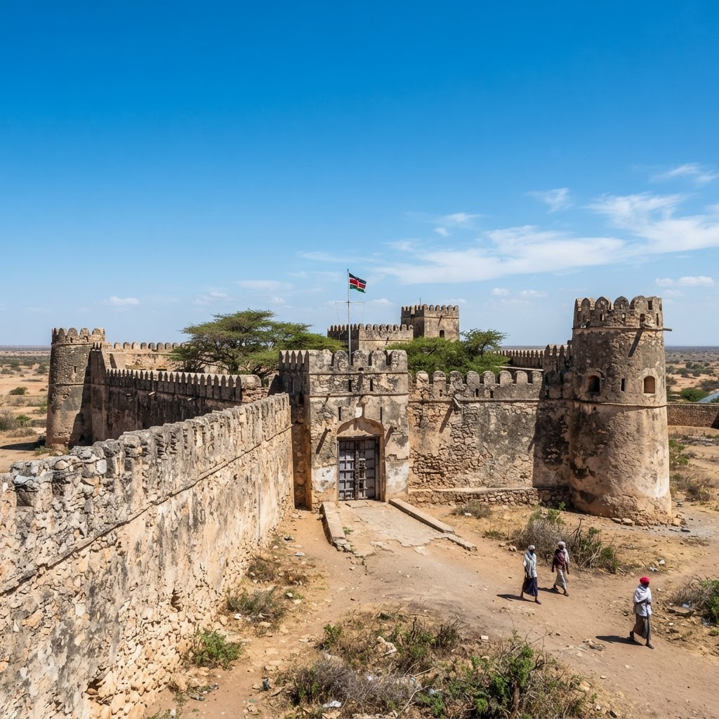 The historical Wajir Fort in Wajir County, Kenya