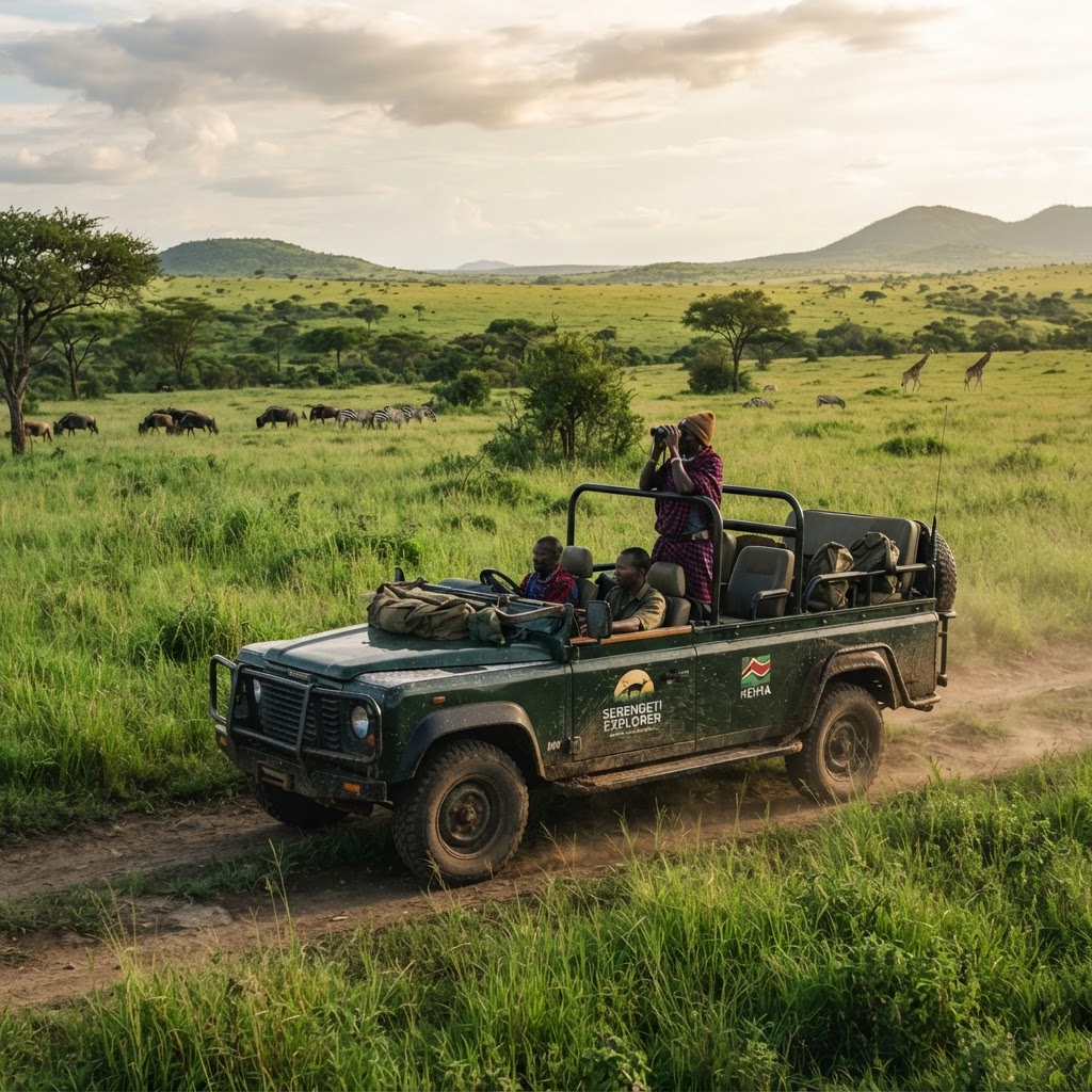 Off-road game viewing experience in a private Masai Mara conservancy.