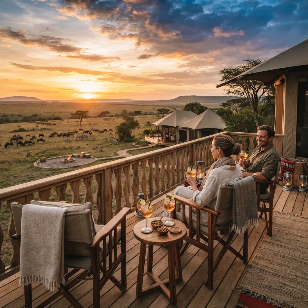 Luxury tented camp accommodation in the Masai Mara.