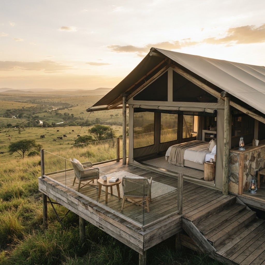 Eco-friendly luxury lodge accommodation in the heart of Masai Mara.