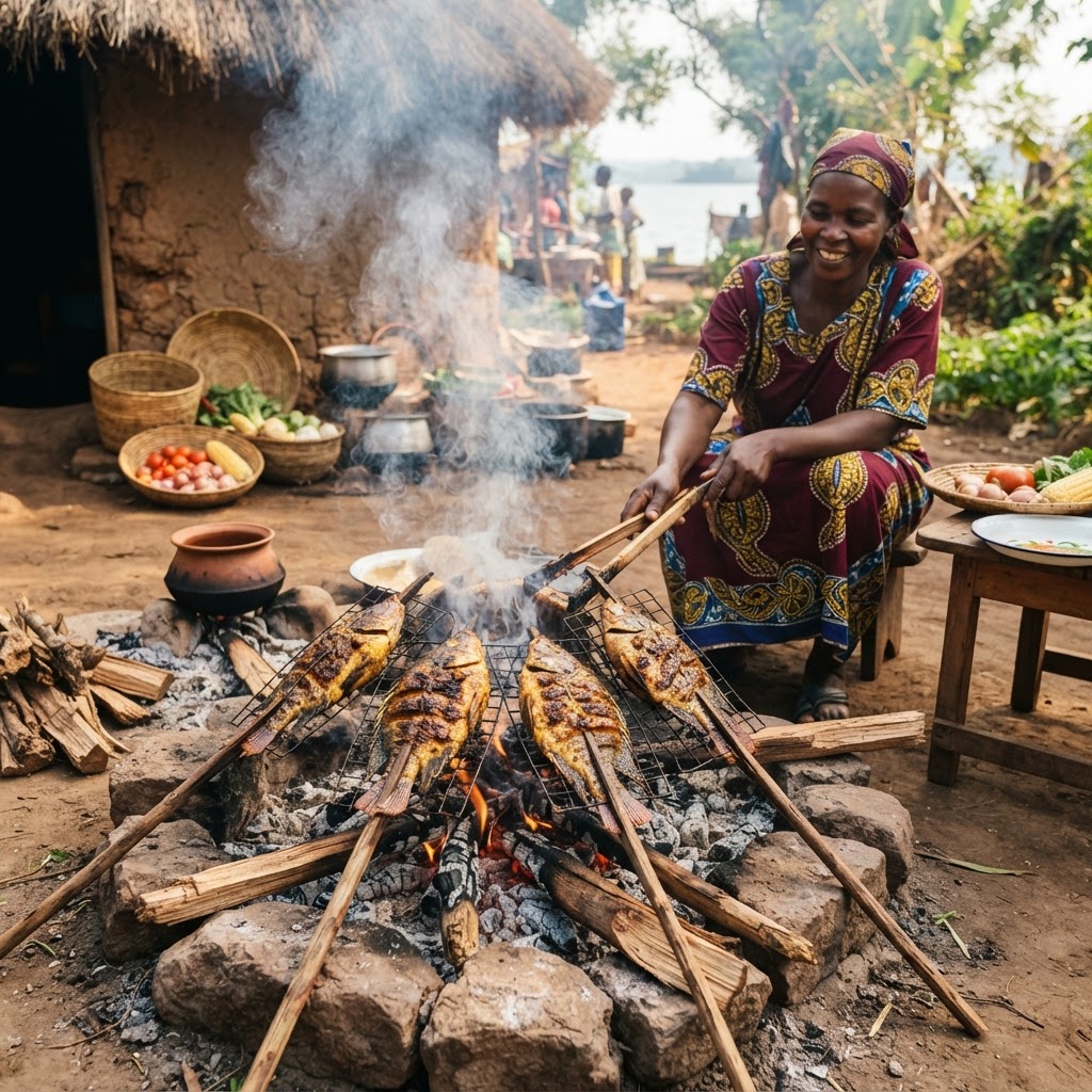 Traditional fresh fish dish prepared with local spices in Tana River County.