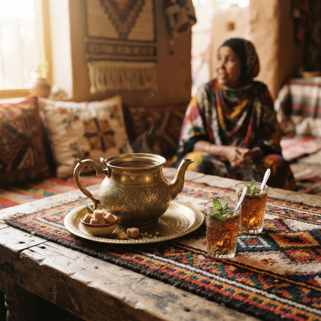 Traditional Somali spiced tea served in Wajir, Kenya