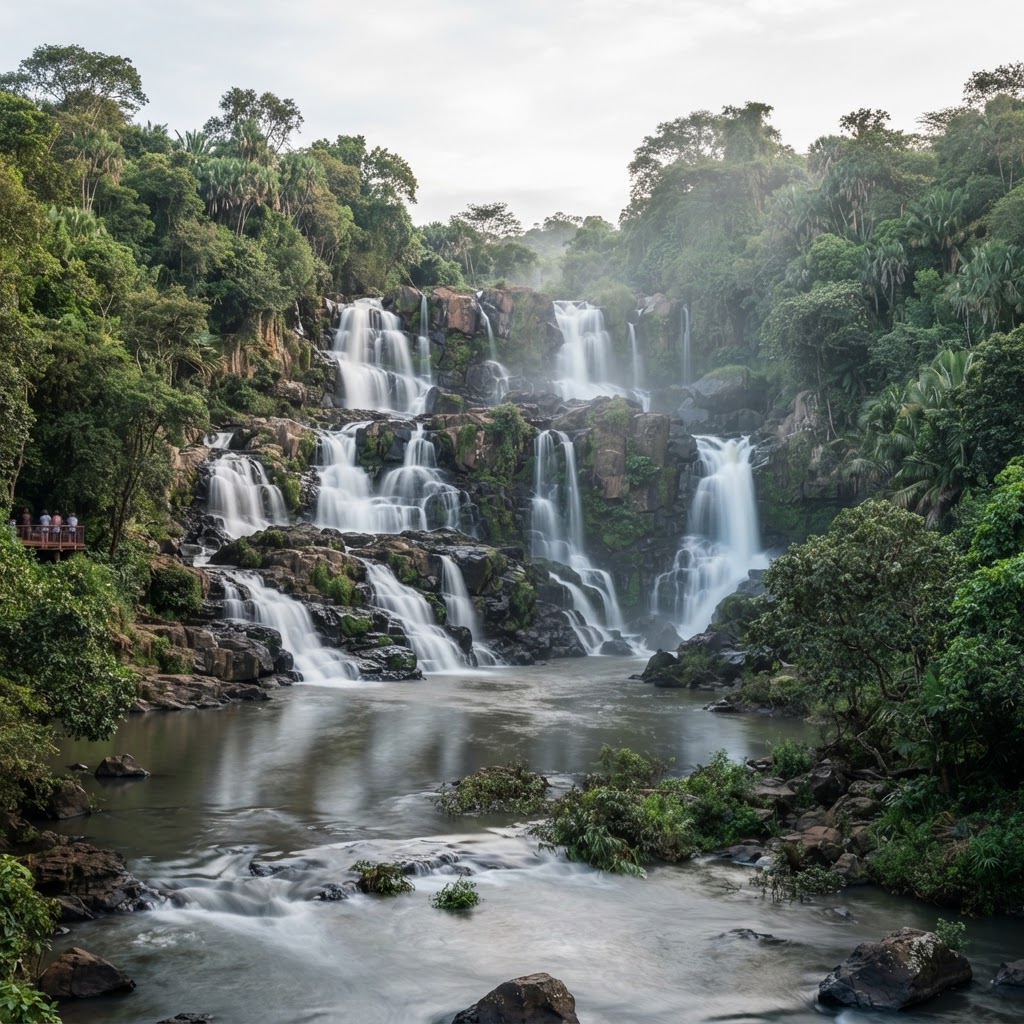 Fourteen Falls cascading over rocks in Kiambu County