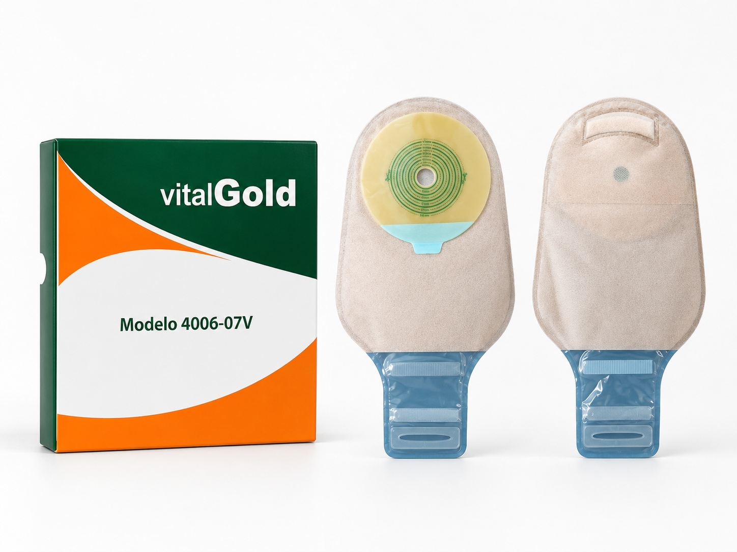 Bolsa de Colostomia Drenável Opaca com Velcro VitalGold 4006-07V