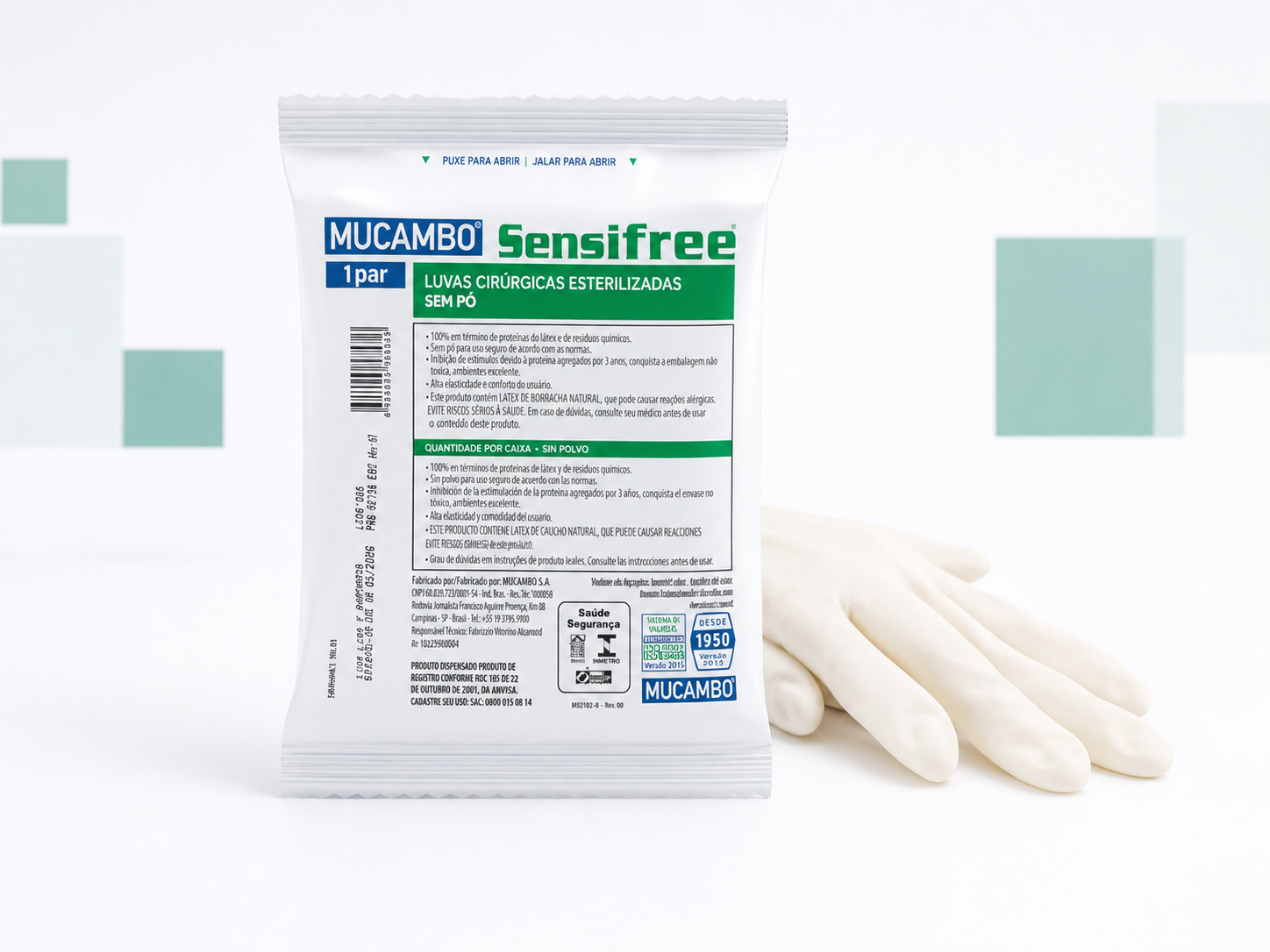 Luva Cirúrgica Esterilizada Sem Pó Mucambo Sensifree