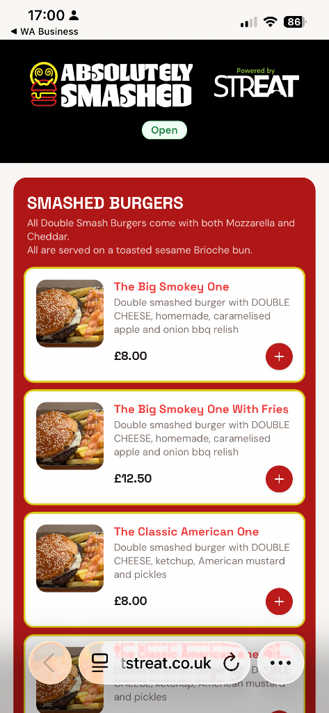 Customers browse the menu on their phone