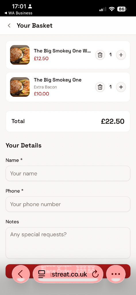 Quick and simple ordering in seconds