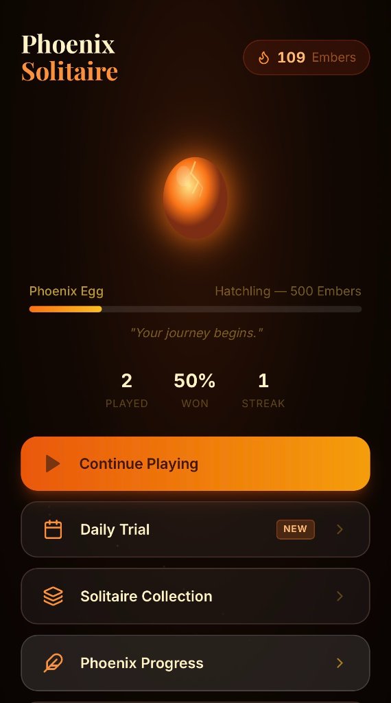 Phoenix Solitaire Menu