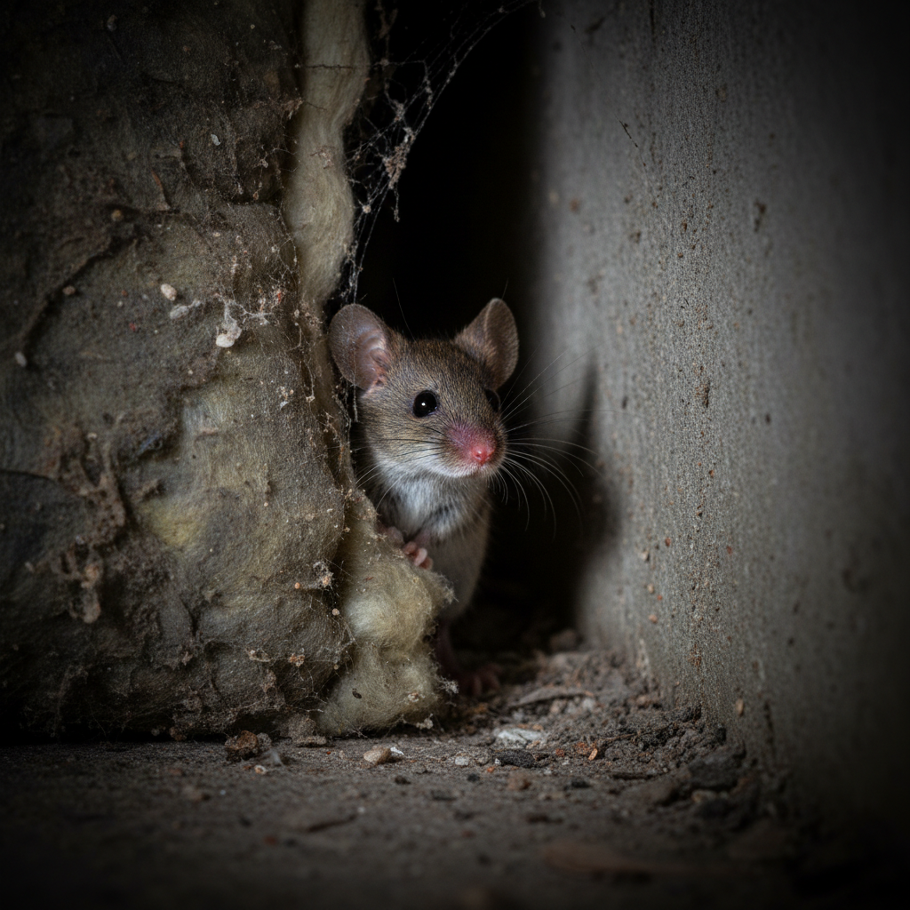 House mouse in crawlspace North Idaho rodent control Post Falls Coeur d'Alene