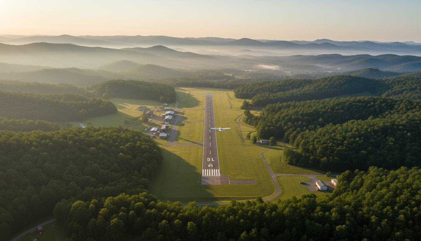 Aerial view of Big Sandy Regional Airport