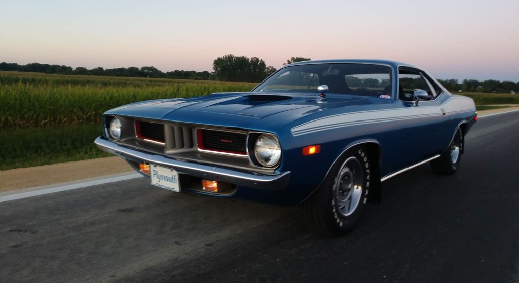 Classic blue car