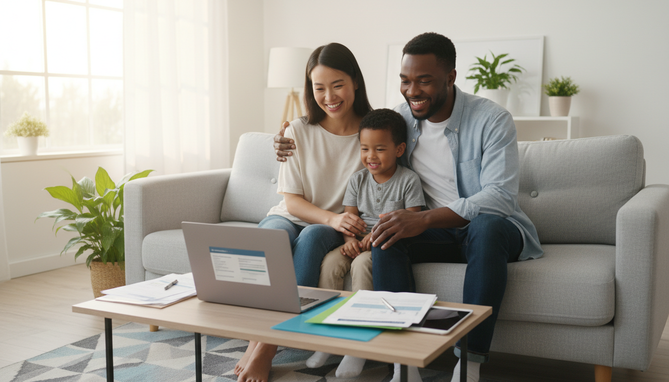 Family reviewing ACA health plans