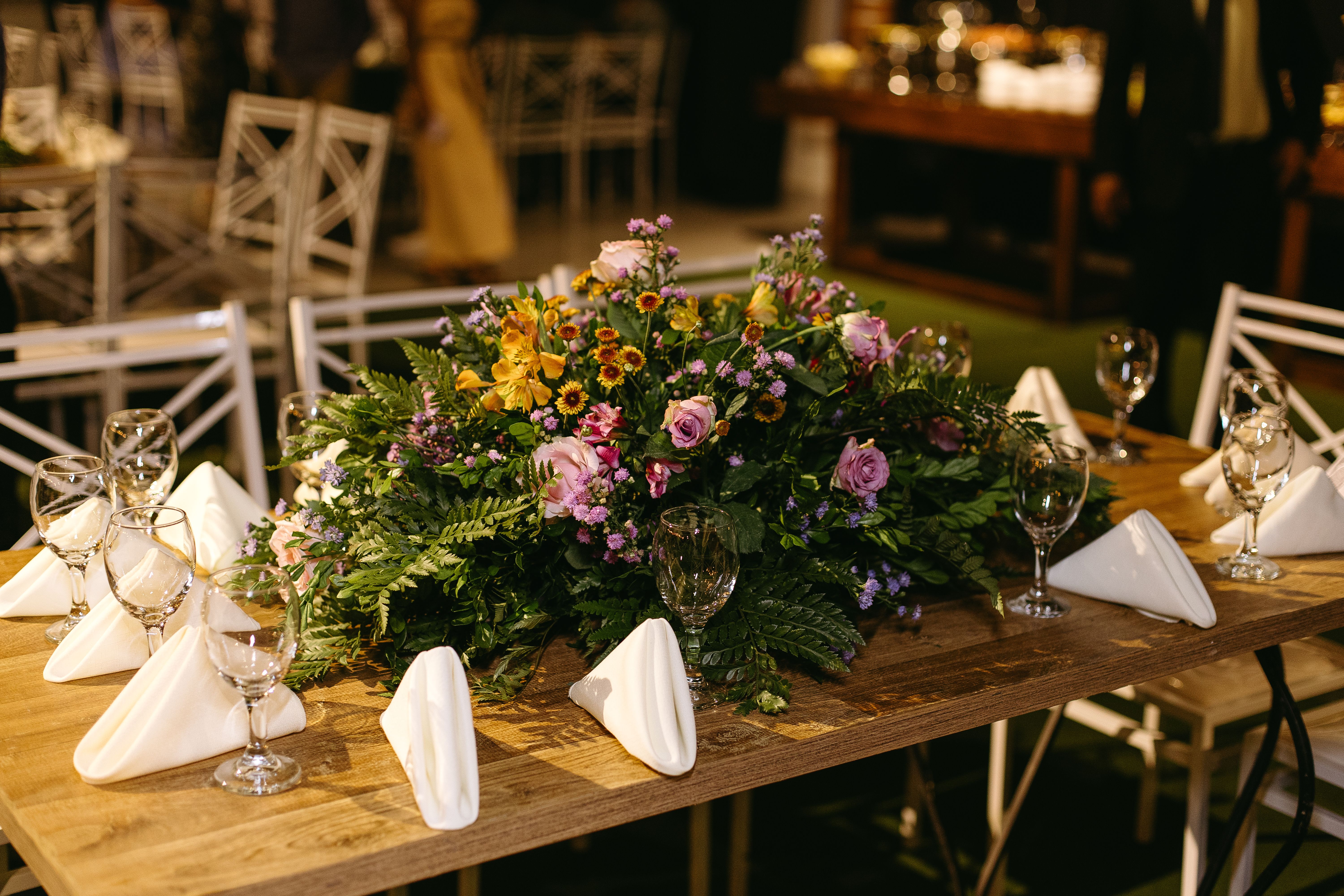 Centros de mesa con rosas