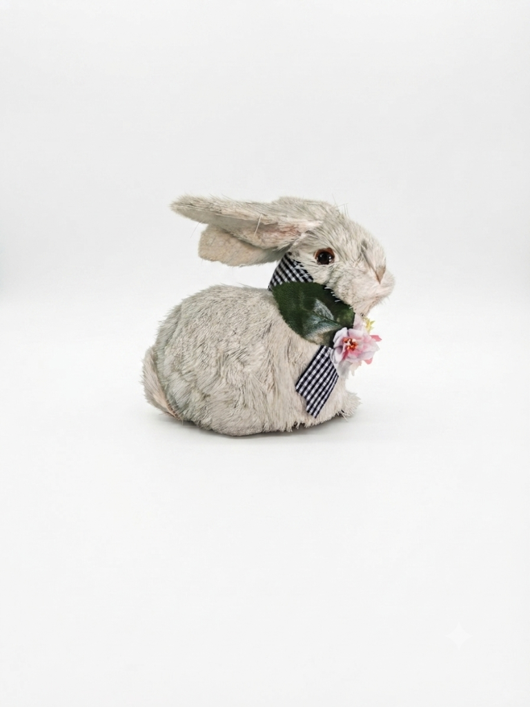 Conejo de Paja con Pañuelo Gingham