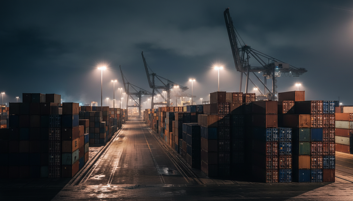 Jacksonville port with shipping containers