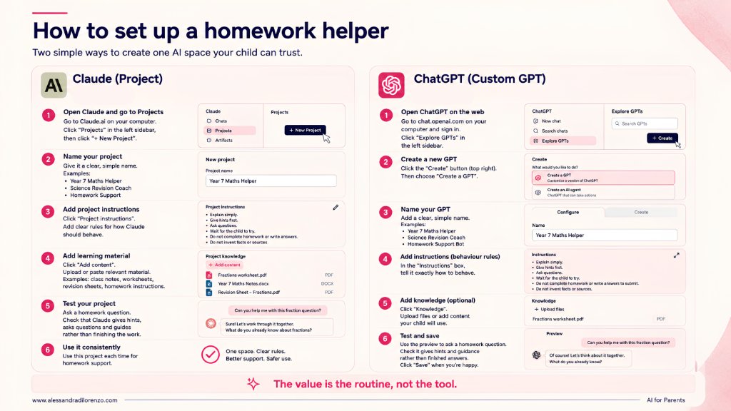 How to set up a homework helper