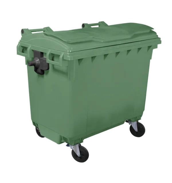 Plastový kontejner 660 l — ploché víko