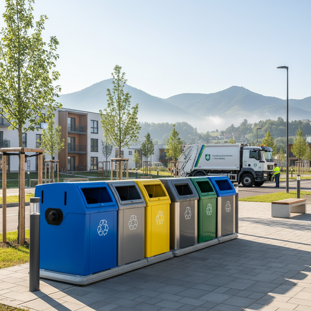 Modernizace odpadového hospodářství ve Frenštátu pod Radhoštěm: nové kontejnery, popelnice a jednotný vizuální systém — ilustrační obrázek