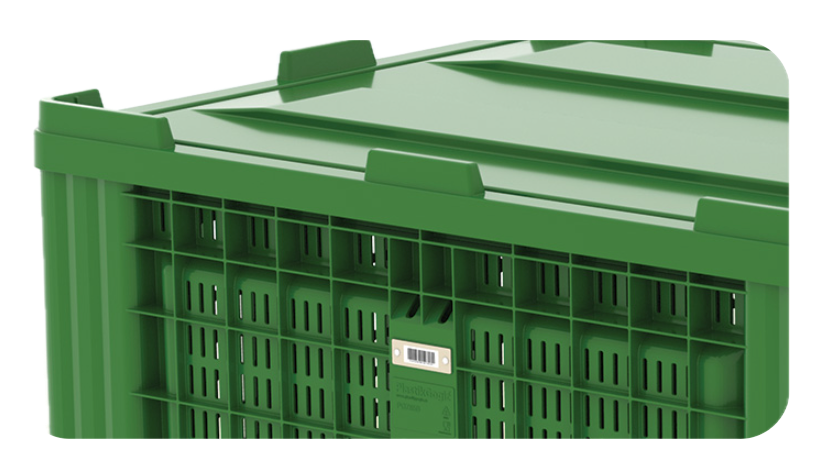 Perforovaný box — víko a RFID čip
