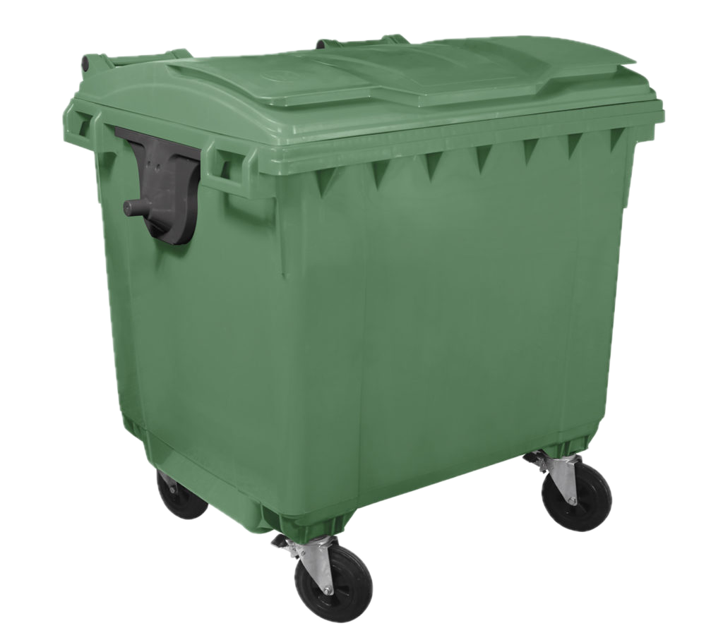 Plastový kontejner 1100 l — ploché víko