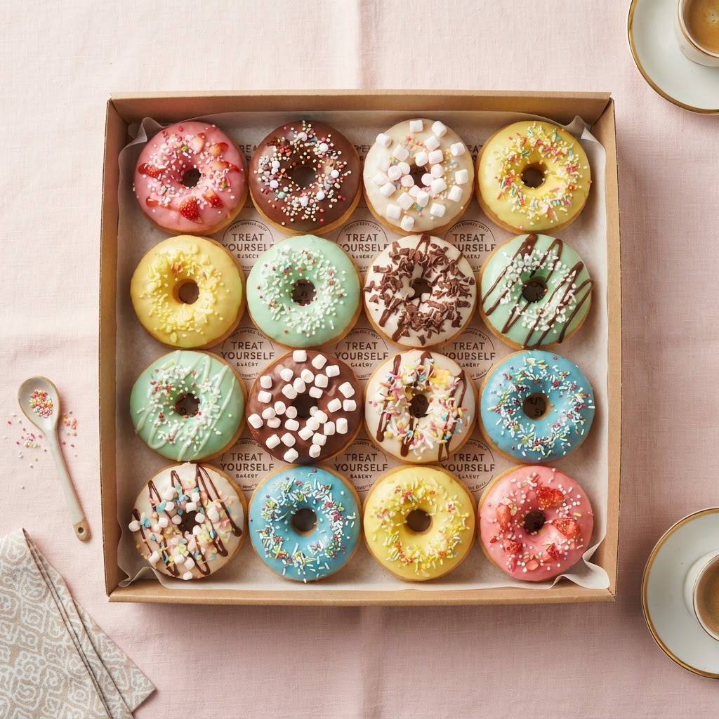 Flat Lay Donut Box