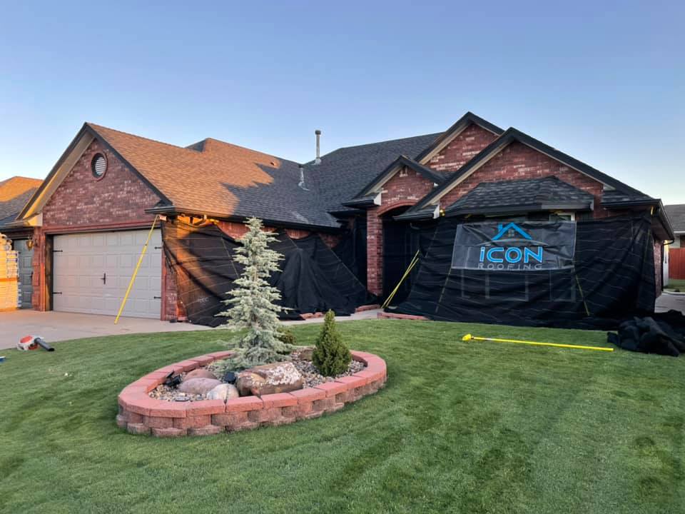 Roof replacement in progress