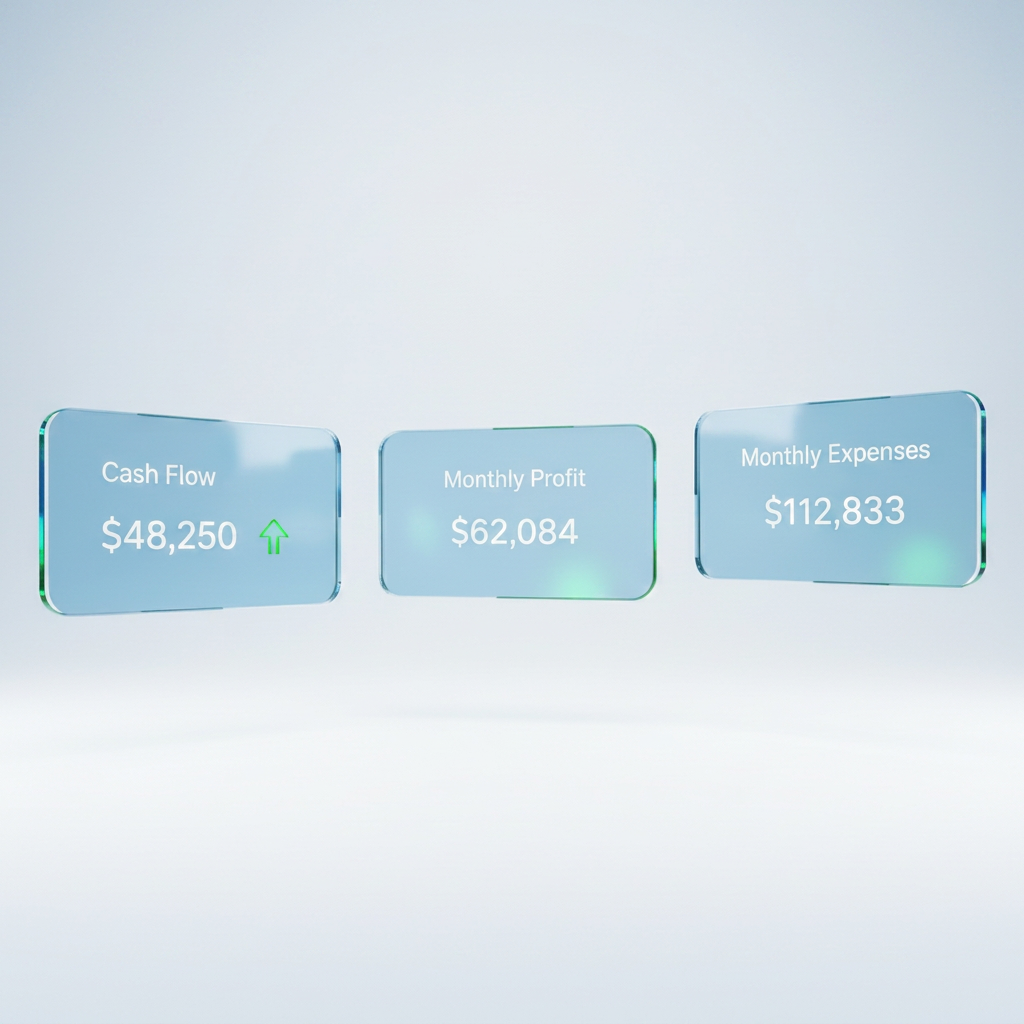 Clarion Financial Dashboard showing cash flow, profit and expenses