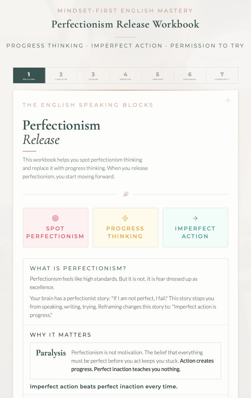 Mindset Workbook for ESL learners template preview