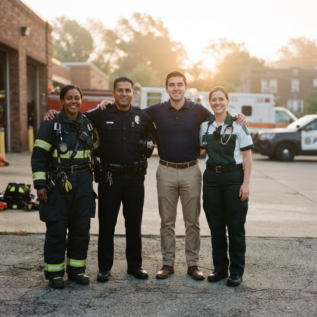 First responders standing together in solidarity