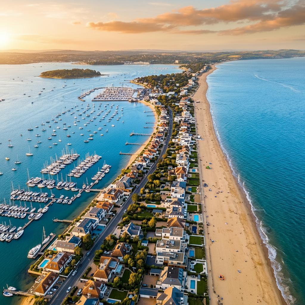 Aerial view of Sandbanks