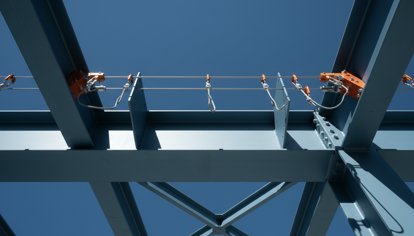 Industrial horizontal lifeline system