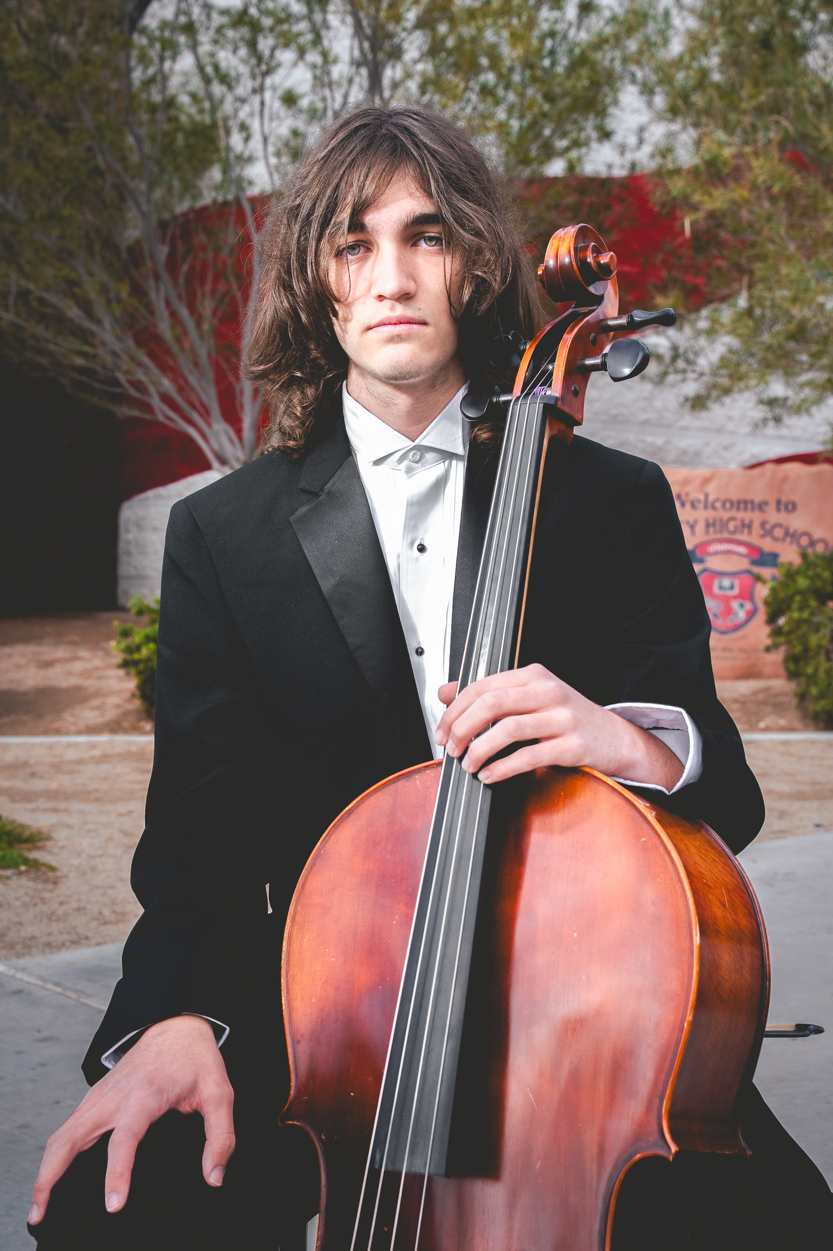 Senior portrait with cello