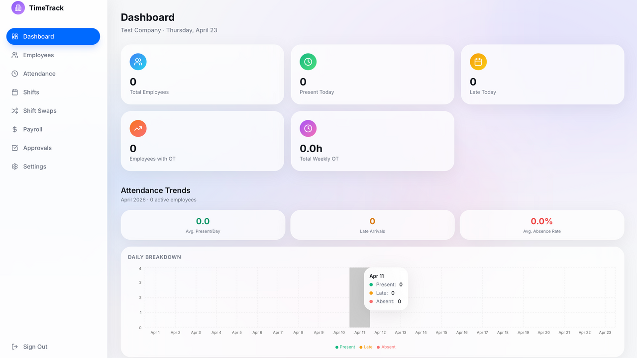 Attendance & HR template preview