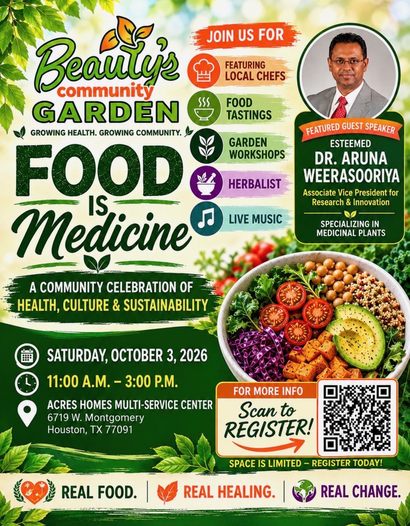 Food is Medicine — Community Celebration of Health, Culture & Sustainability flyer