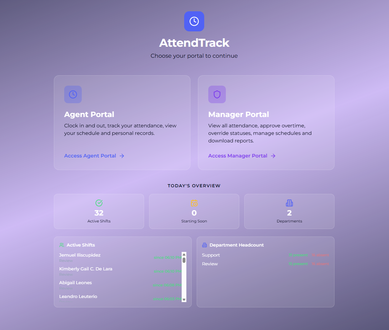 Attendance Tracker template preview